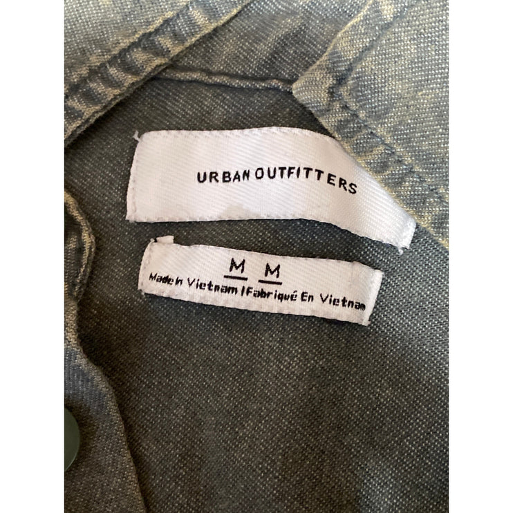 Urban Outfitters Moss Acid Wash Collared Long Sleeve Button Down Shirt Top Sz M