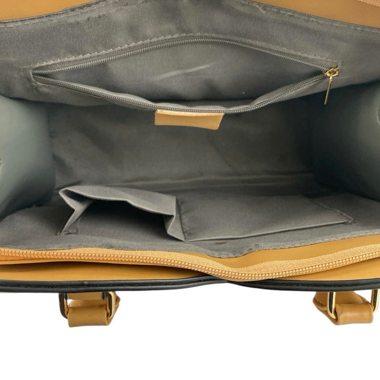 Women's Multicolor Woven Leather Convertible Boho Y2K Casual Tote Handbag OS