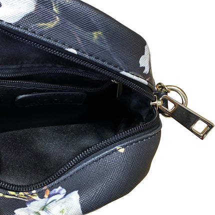 Lionel Women's Black Studded Floral Chain Crossbody Satchel Pouch Handbag OS