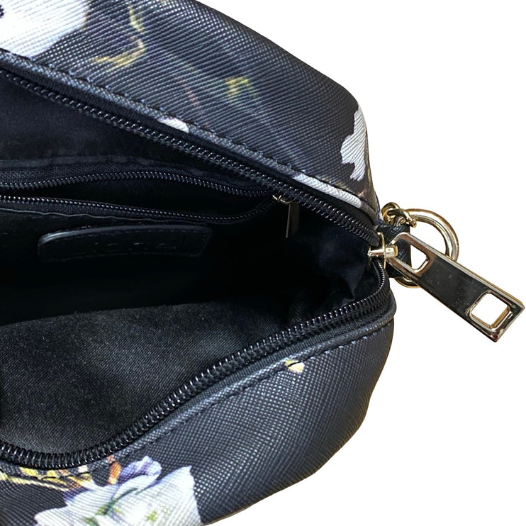 Lionel Women's Black Studded Floral Chain Crossbody Satchel Pouch Handbag OS