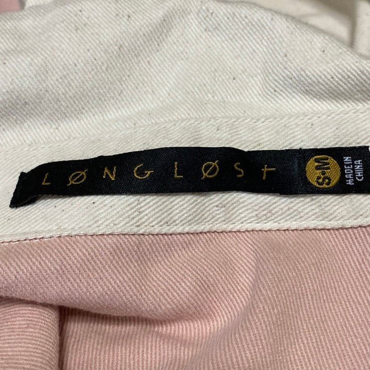 Long Lost Cream Pink Colorblock Long Sleeve Button Down Shirt Top Jacket Sz S/M