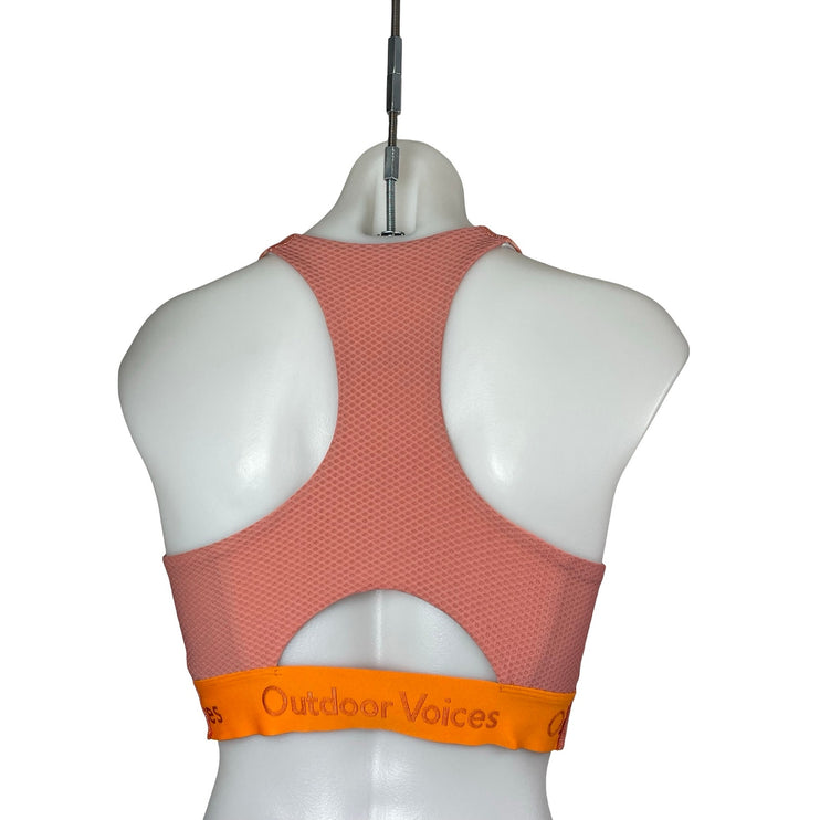 Outdoor Voices Thrive Coral Marble Racerback Athletic Sports Bra Crop Top Size S