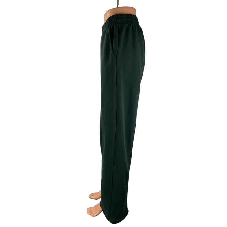 GAP Green Fleece High Rise Straight Leg Track Athletic Trousers Sweat Pants Sz S
