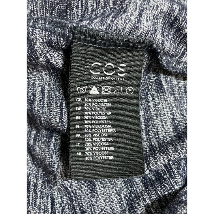 COS Women's Black Gray Heather Half Sleeve Loose Relaxed T Shirt Tee Top Size S