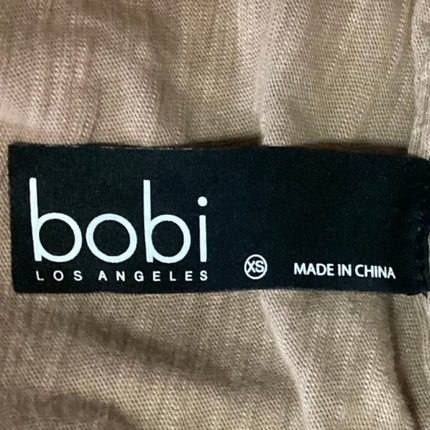 Bobi Brown Tan V-Neck Cuffed Sleeve Pockets Casual Mini Shift T Shirt Dress XS