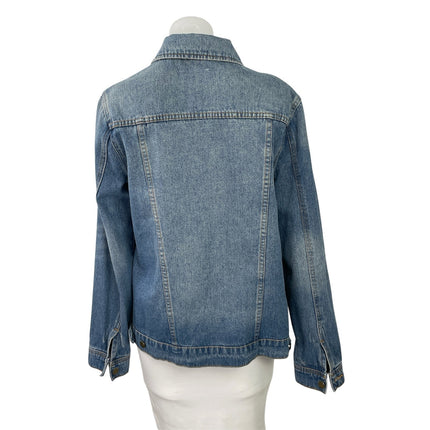 Velvet Heart Women Blue Long Sleeve Button Down Trucker Denim Jean Jacket Size M