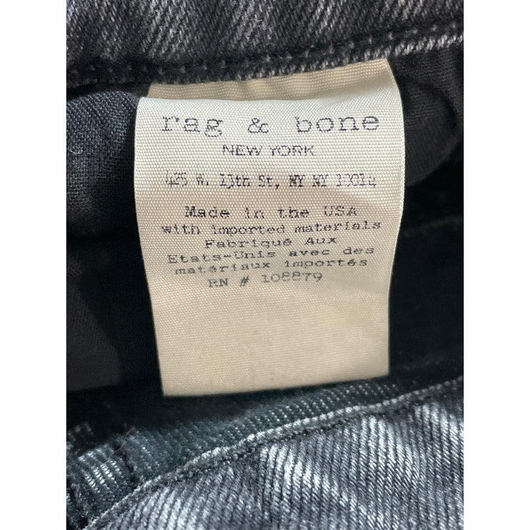 Rag & Bone Women's Black Washed High Rise Flared Bootcut Denim Jeans Size 25