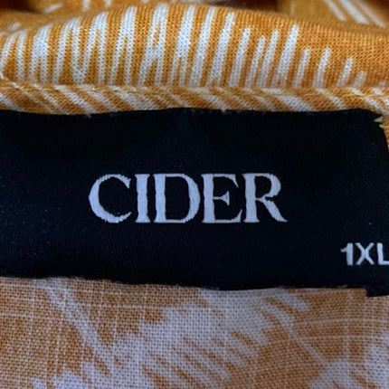 Cider Women's Yellow Bell Long Sleeve Tie Front V Neck Crop Blouse Top Size 1XL