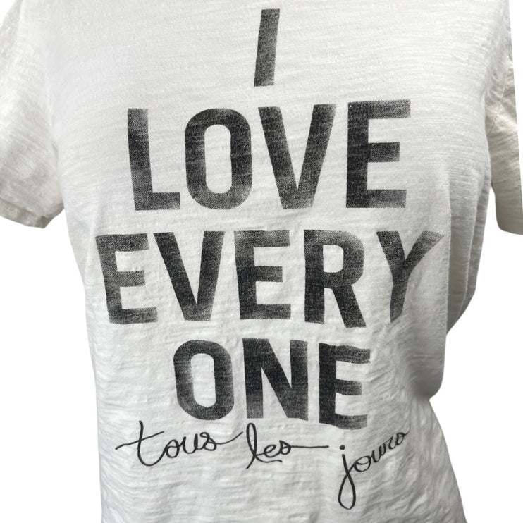 Cinq a Sept Tours Les Jours I Love Everyone Crew Neck Graphic Tee T-shirt Top S