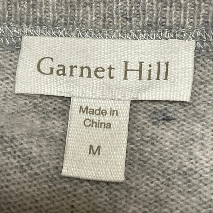 Garnet Hill Women's Gray 100% Cashmere Crew Neck Long Sleeve Sweater Top Size M