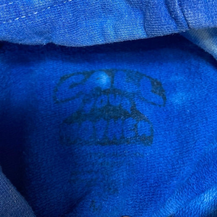 Call Your Mother Blue Tie Dye Skeleton Hooded Hoodie Sweatshirt Sweater Top S