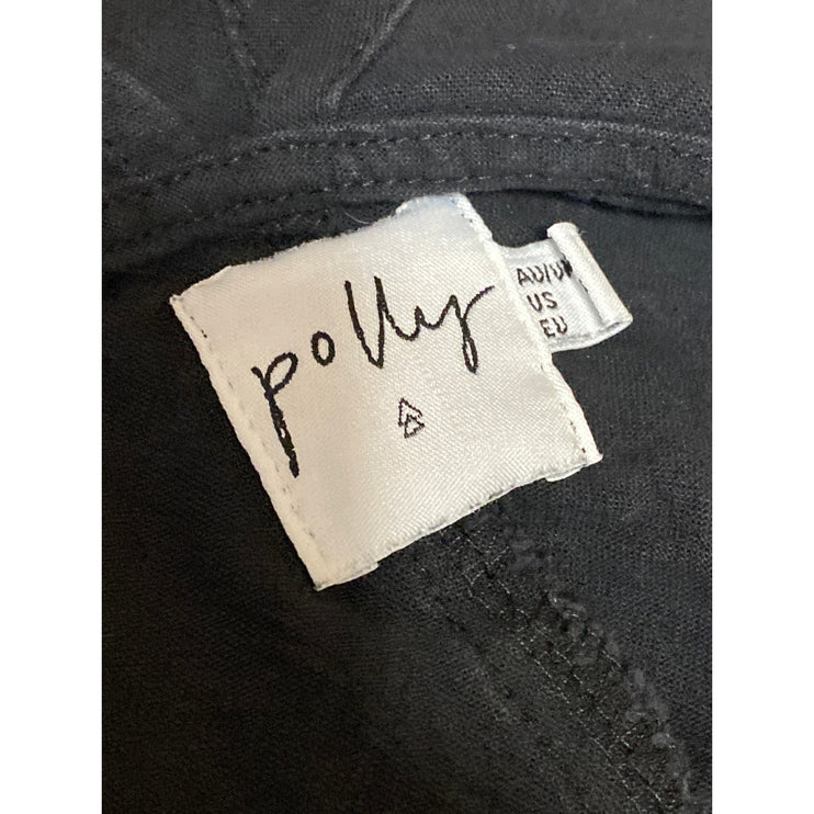 Polly Women's Black Sleeveless Tie Strap Overall Jumper Romper Shorts Size 4