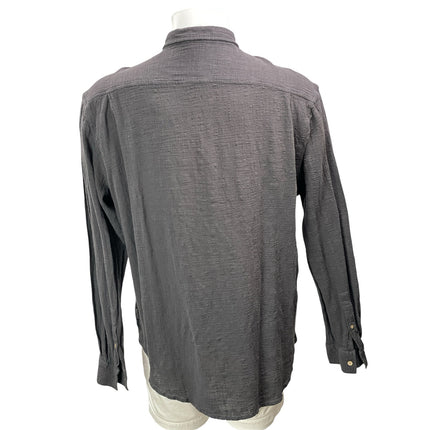 Insight Men's Dark Gray Long Sleeve Button Down 100% Cotton Shirt Top Size XL