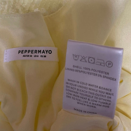 Peppermayo Women's Lime Green High Waist Sequin Sparkle Bodycon Mini Skirts Sz 6