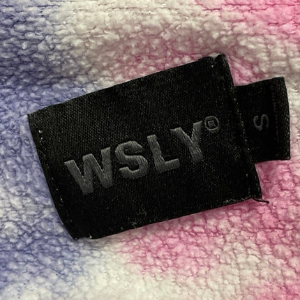 WSLY Blue Pink Tie Dye Long Sleeves Cropped Hooded Hoodie Sweater Sweatshirt S
