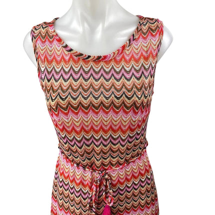 Anthropologie En Saison Multicolor Striped Abstract Sleeveless Blouson Dress M