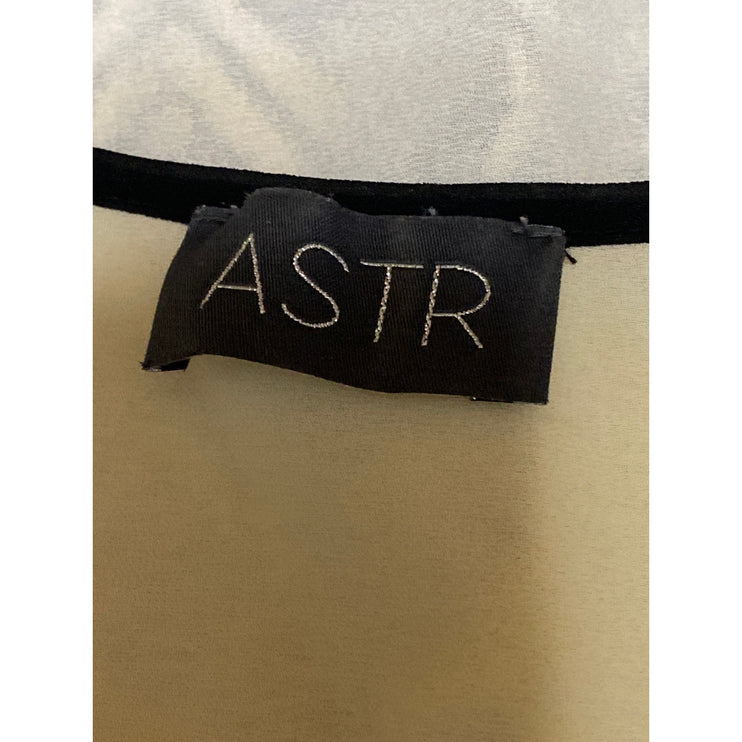 ASTR Cream Black Embroidered Argyle Sleeveless Scoop Cami Tank Blouse Top Size S