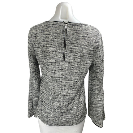 Banana Republic Women's Black Tweed Long Bell Sleeve Shirt Blouse Top Size S