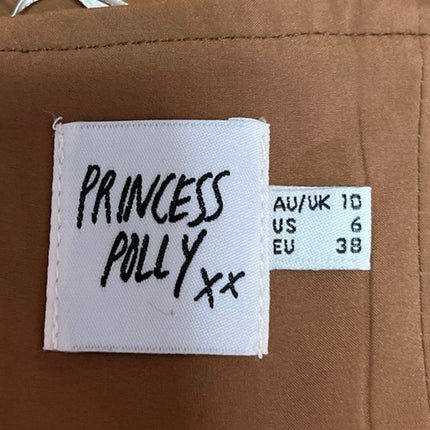 Princess Polly Brown Faux Vegan Leather Sleeveless Bandeau Crop Tube Tank Top 6