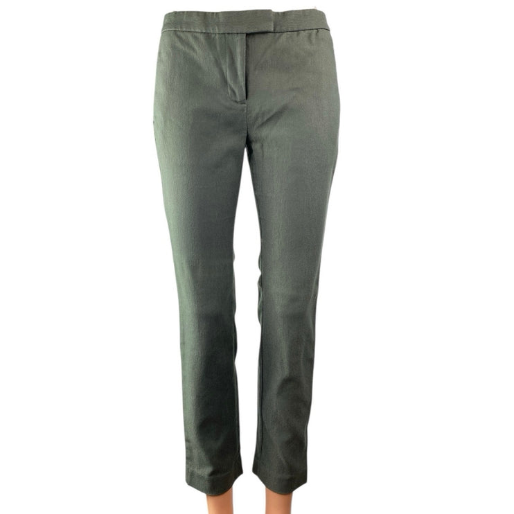J.Crew Ryder Women's Green Mid Rise Flared Bootcut Chino Trouser Pants Size 2P