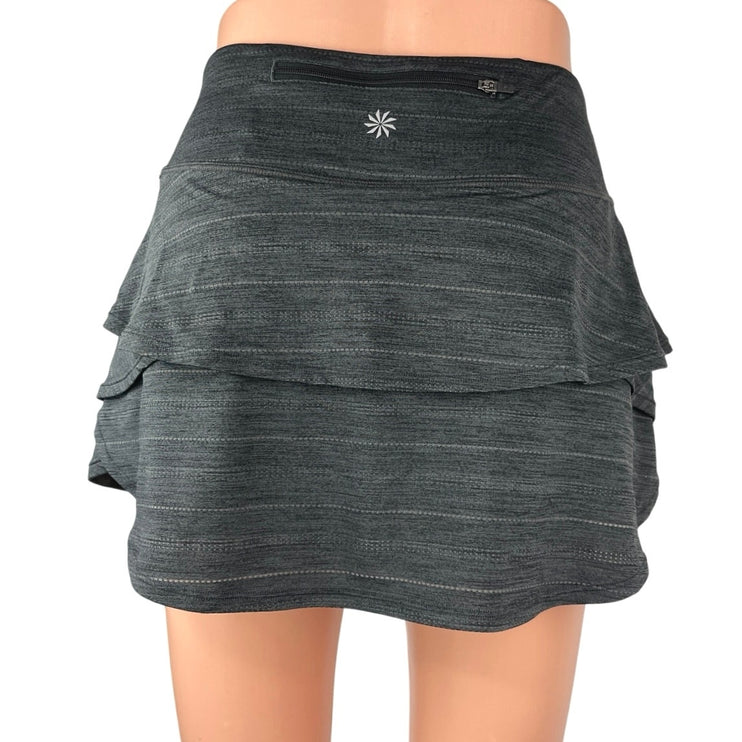 Athleta Swagger Gray Ruffle Tiered Activewear Tennis Golf Skort Skirt Size XS