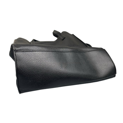 Calvin Klein Anya Signature Chain Black Faux Leather Purse Tote Shoulder Bag OS