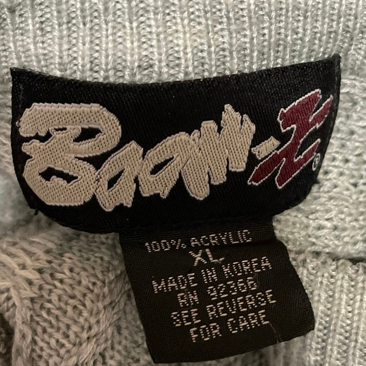 Baam-X Men's Gray Knitted Balloon Puff Short Sleeve Sweater T-Shirt Top Size XL