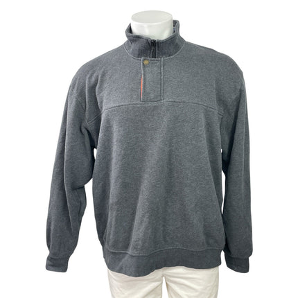 Orvis Men's Gray Turtleneck 1/4 Zip Long Sleeve Fleece Sweatshirt Sweater Top L