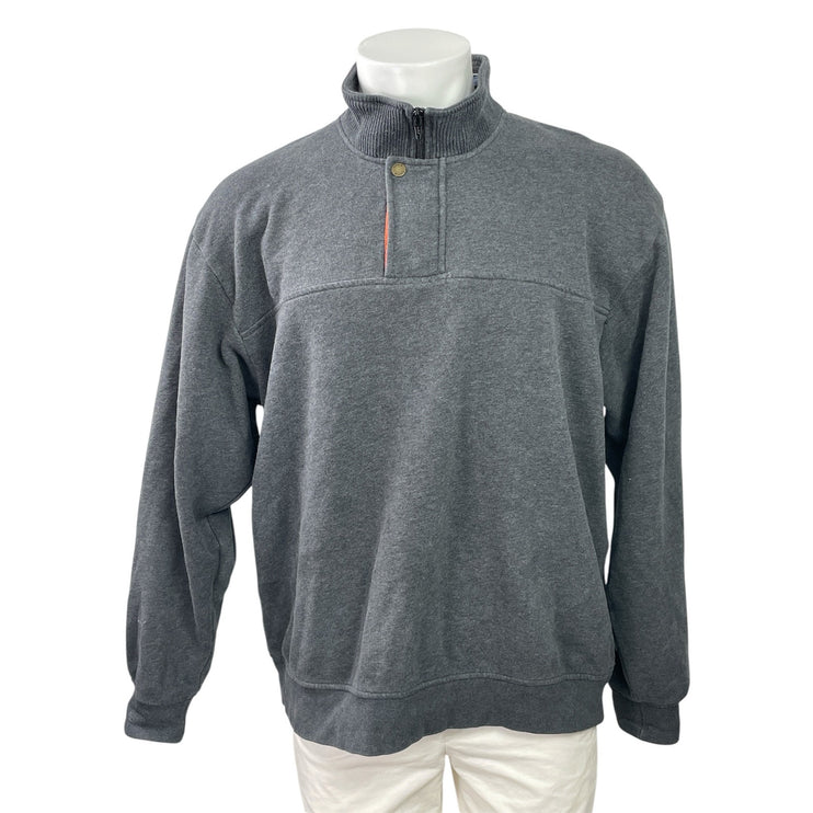 Orvis Men's Gray Turtleneck 1/4 Zip Long Sleeve Fleece Sweatshirt Sweater Top L