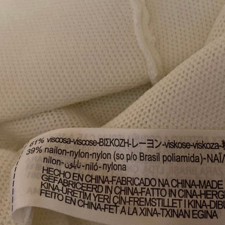 Zara Women's White High Waisted Back Zip Knit Pencil Mini Slip Skirt Size S