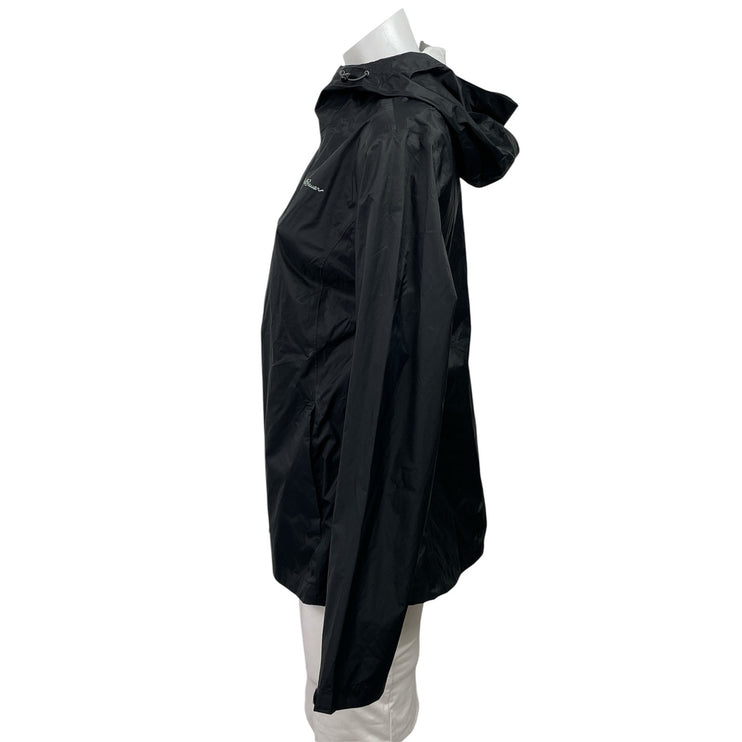 Eddie Bauer Cloud Cap Black Zip Up Long Sleeve Hoodie Hooded Rain Coat Jacket S