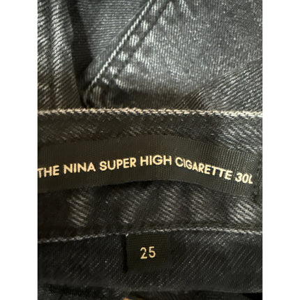 Aritzia Denim Forum The Nina Super High Waisted Cigarette Black Denim Jeans 25