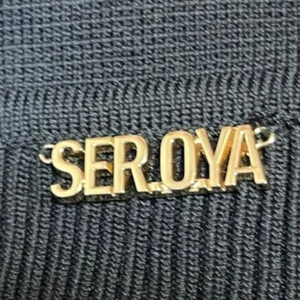 SER.O.YA Black Ribbed Button Up Collar Long Sleeve Polo Sweater Bodysuit Top XS