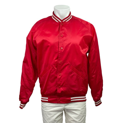 St. Louis Cardinal Brown Red Sriped Trim Long Sleeve Bomber Coat Jacket Size M