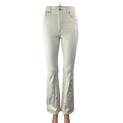 Abercrombie & Fitch The 70s Vintage Flare White High Rise Denim Jeans Size 24