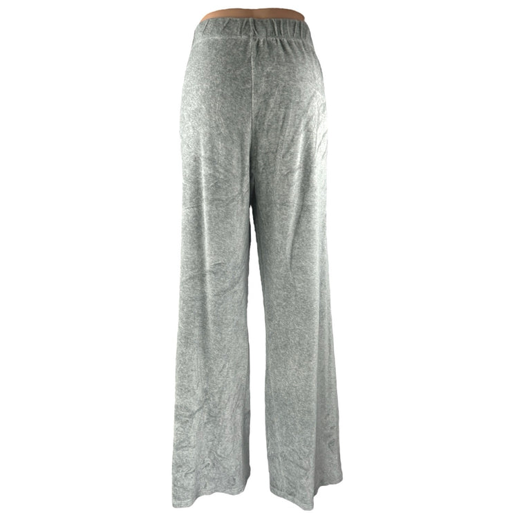 Bella Dahl Women's Gray High Rise Yoga Lounge Trousers Wide Leg Pants Size M