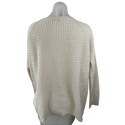 Gap Women's Cream Knit Long Sleeve Scoop Neck Relaxed Sweater Top Size XXL