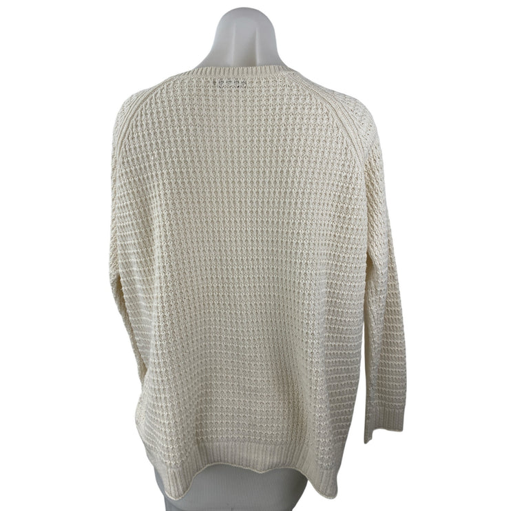 Gap Women's Cream Knit Long Sleeve Scoop Neck Relaxed Sweater Top Size XXL
