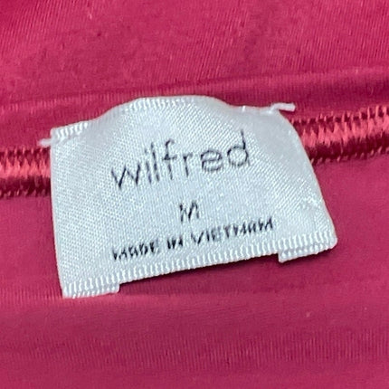 Aritzia Wilfred Womens Red Scoop Neck Long Sleeve Stretch T Shirt Tee Top Size M