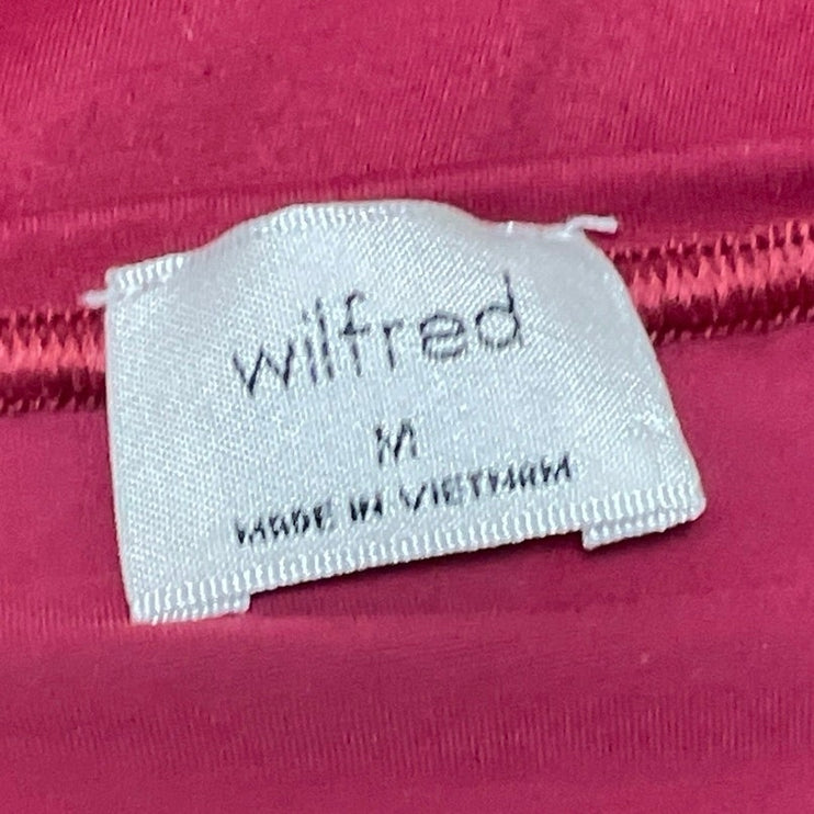 Aritzia Wilfred Womens Red Scoop Neck Long Sleeve Stretch T Shirt Tee Top Size M