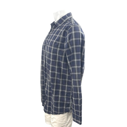 Banana Republic Men's Blue Plaid Classic Fit Long Sleeve Button Up Shirt Top L