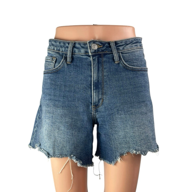 Just Black Denim JBD Blue High Waisted Frayed Raw Hem Cutoff Jeans Shorts Size M