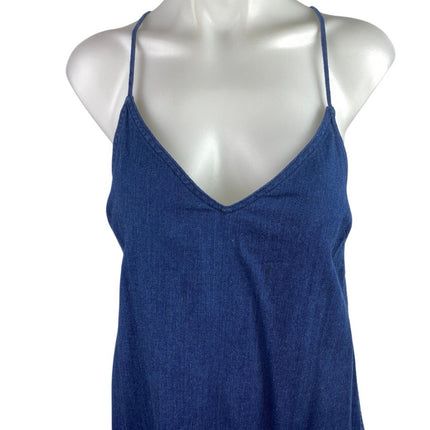 Aritzia Wilfred Blue Chambray Sleeveless Cami Camisole Mini Denim Tank Dress S