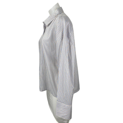Urban Outfitters Women's Multicolor Striped Long Belle Sleeve Button Up Shirt M