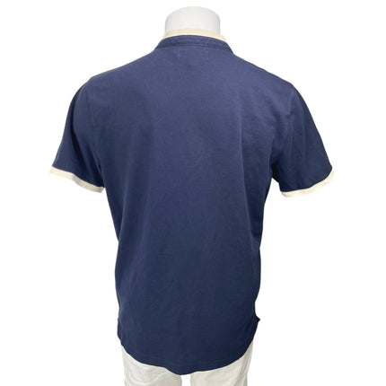 Banana Republic Core Temp Men's Blue Short Sleeve Button Henley Shirt Polo Top L