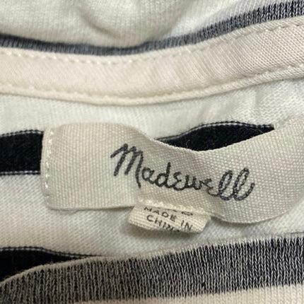 Madewell White Striped Crewneck Short Sleeve Casual Mini T-shirt Dress Size XXS