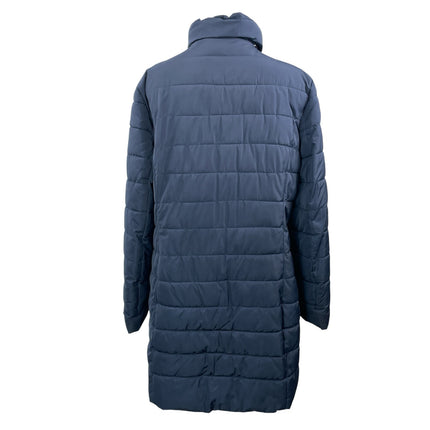 Tommy Hilfiger Navy Blue Long Sleeves Quilted Snap Long Puffer Coat Jacket Sz L