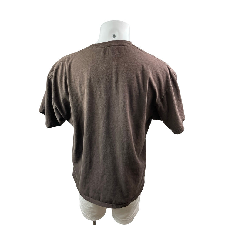 Levi's Men's Brown Logo Short Sleeve Crew Neck Y2k Basic T Shirt Tee Top Size XL