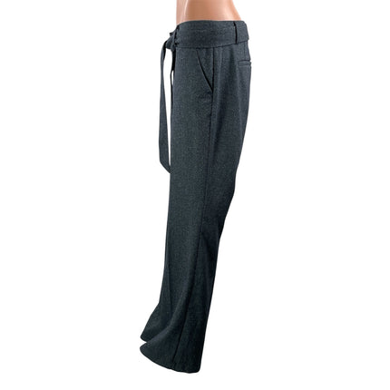LOFT Julie Women's Blue Gray High Rise Belted Wide Leg Trouser Dress Pants Sz 4