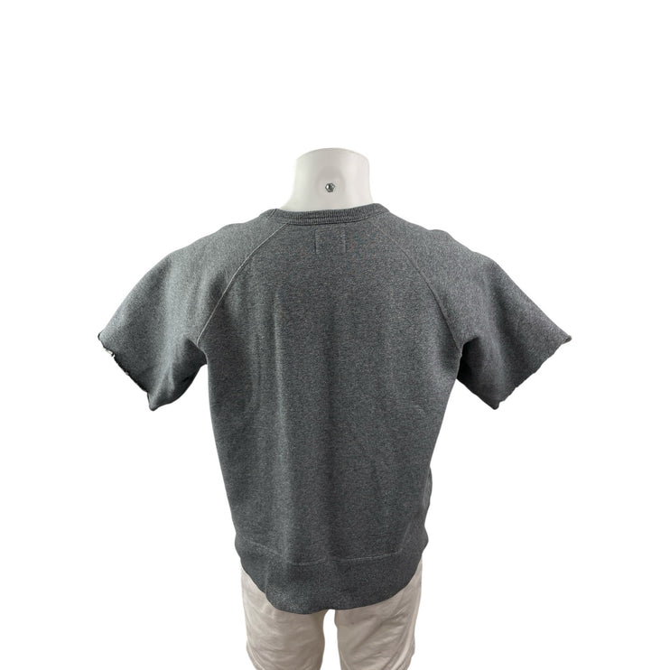 Champion Men's Gray Fleece Lined Pocket Shirt Sleeve Crew T Shirt Tee Top Size L